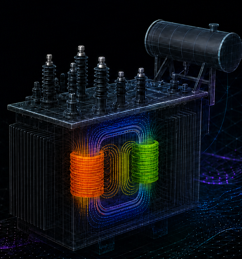 Power transformer field simulation